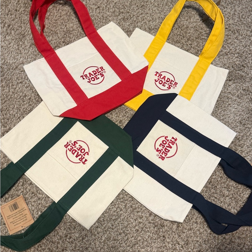 Trader Joe's Mini Tote Bag Set of 4 colors
